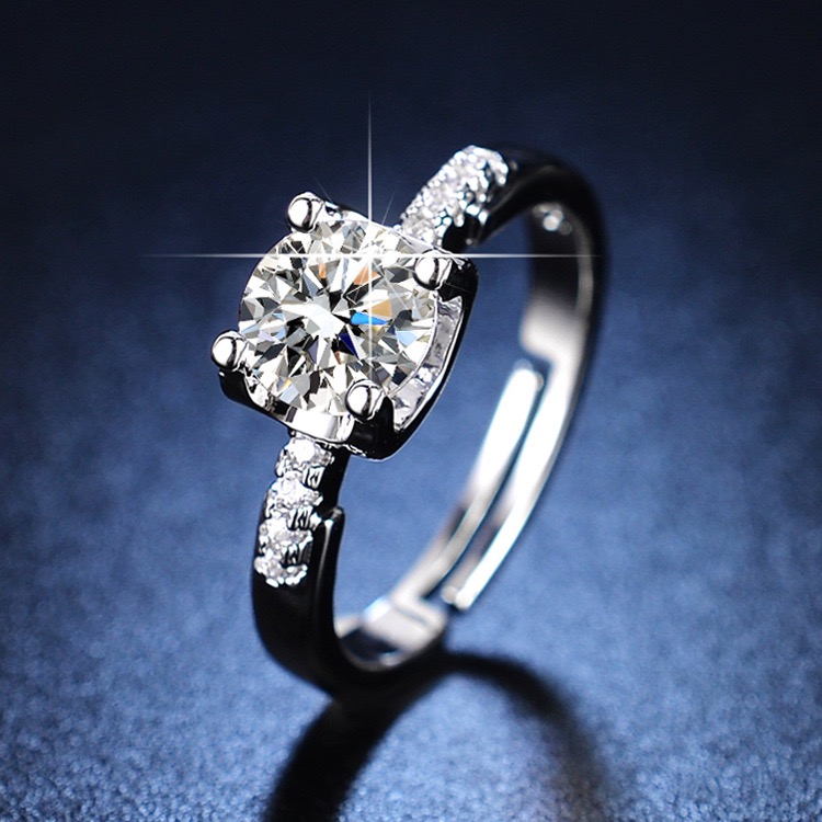 ແຫວນs925 ຊົງ Pavé Solitaire 1 ກະຣັດ