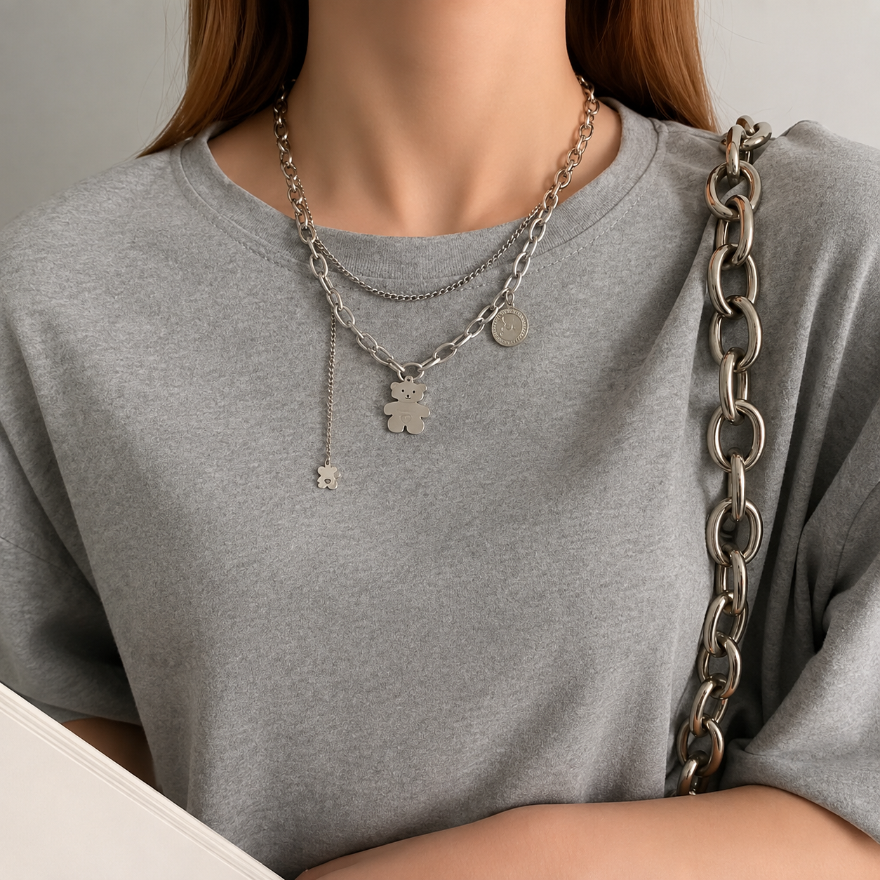 N-stl121-ສາຍຄໍ Teddy Chain Layer