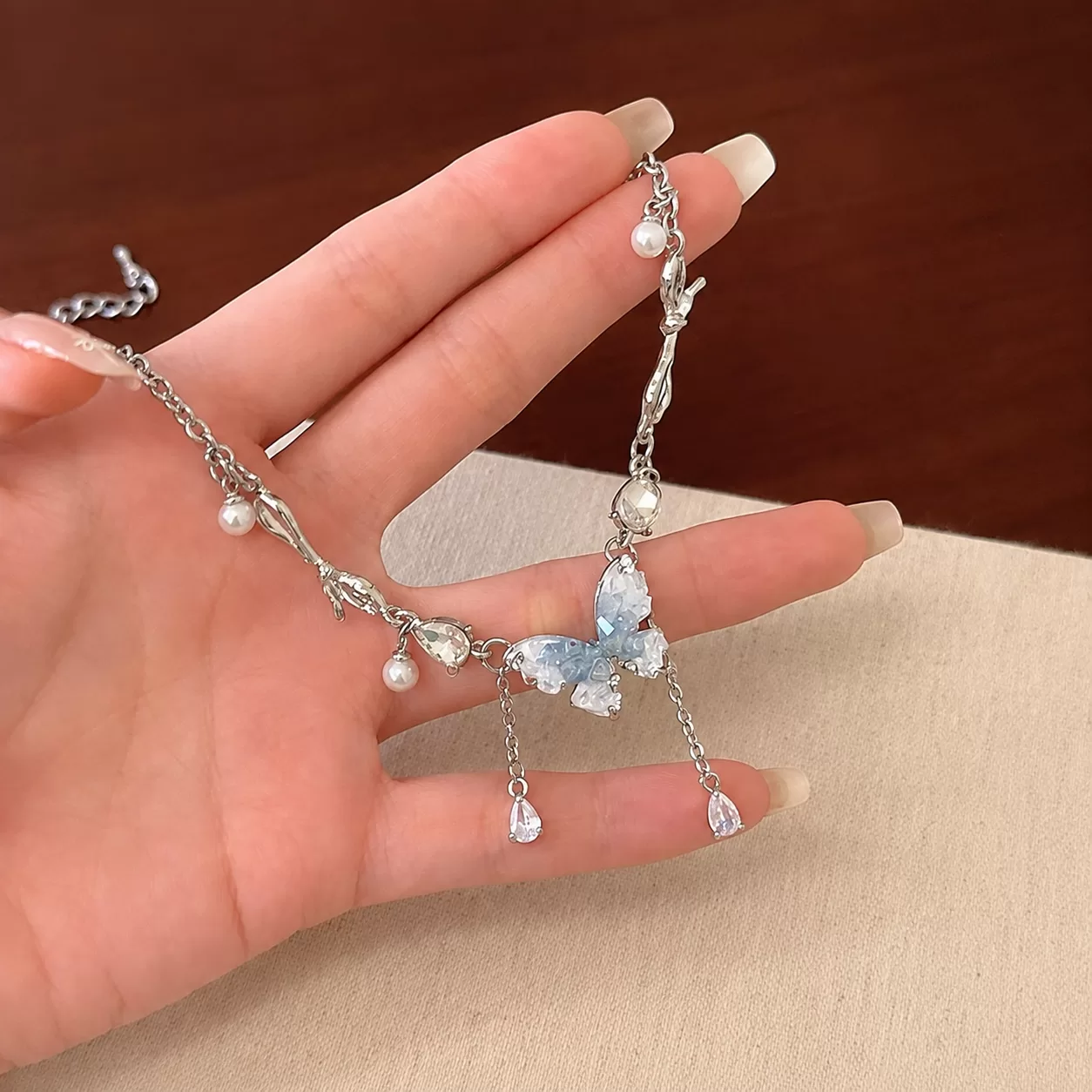 N-stl119-ສາຍຄໍ Aurora Butterfly Pearl